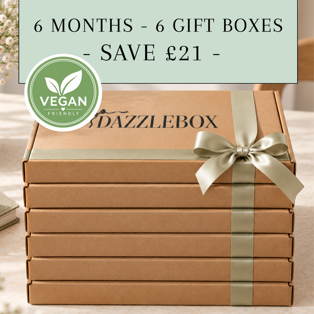 VEGAN-FRIENDLY Six Months - Six Gift Boxes | Six-Month Pre-Paid Upfront DazzleBox Subscription (Copy)