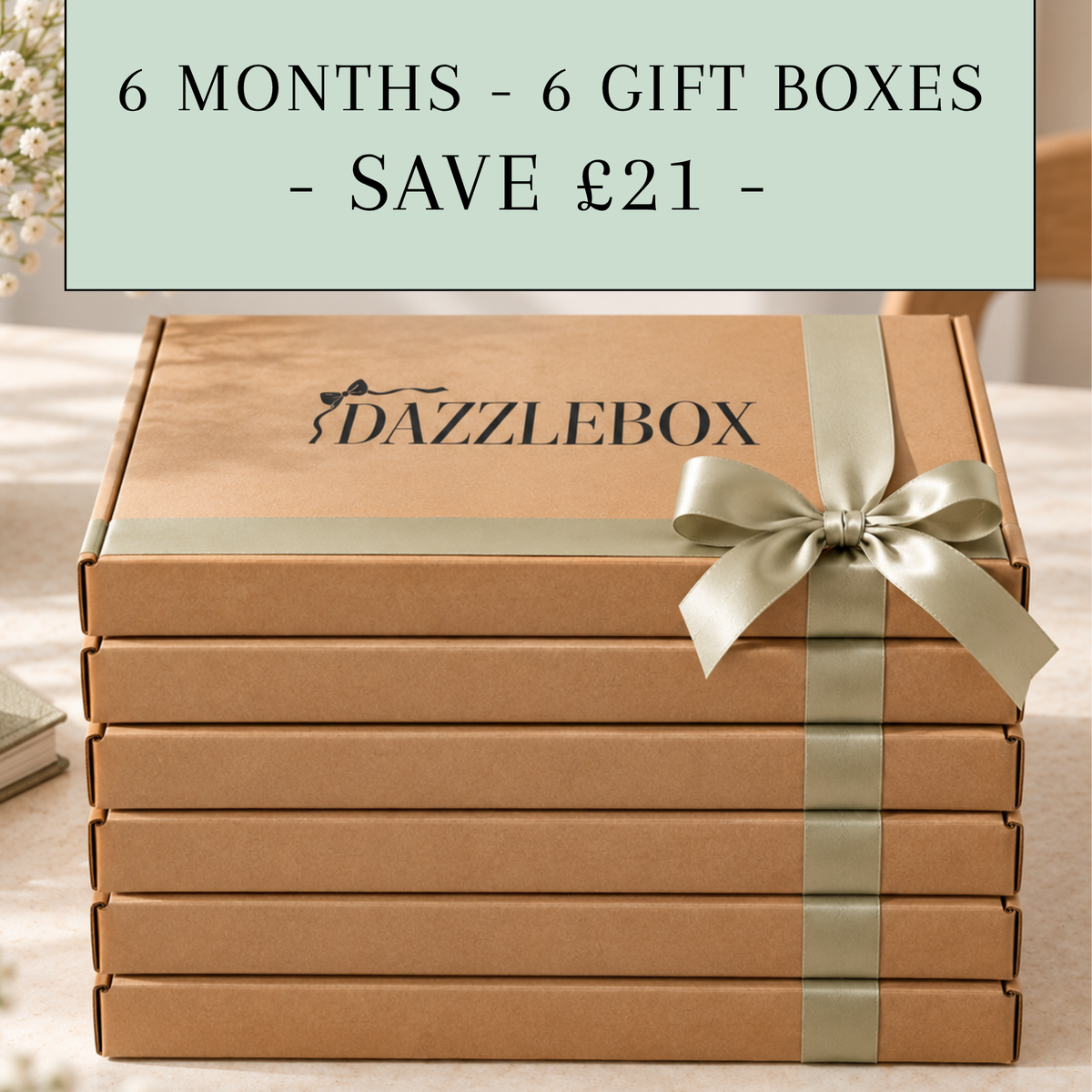 Six Months - Six Gift Boxes | Six-Month Pre-Paid Upfront DazzleBox Subscription