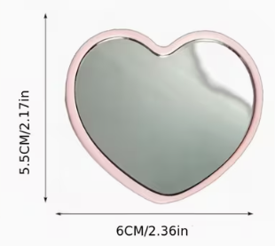 Compact & Pocket Pink Heart Mirror - Gifts For Her