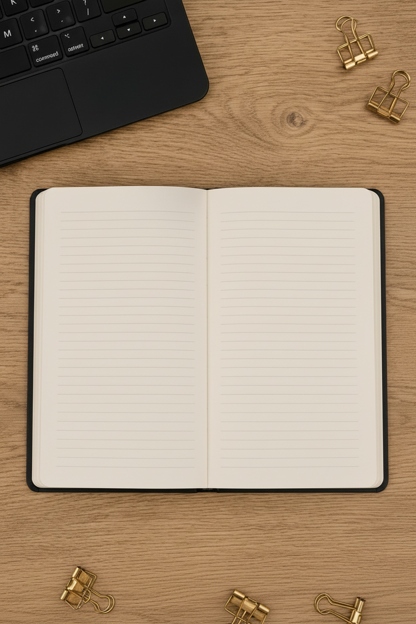 Open Lined Notebook Vertical